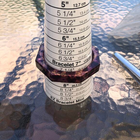 Vintage Women's Purple Gold Tortoiseshell Acrylic Lucite Bangle Bracelet - Picture 4 of 4